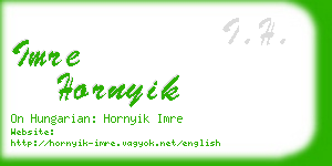 imre hornyik business card